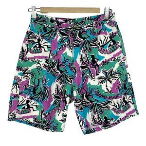 Vintage 80's Shorts Mens Size 30 Beach Boys Allover Print Island Man 8" Inseam
